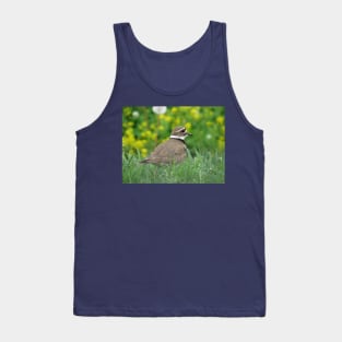 Killdeer Bird in a Field of Flowers Tank Top